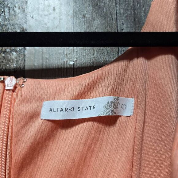 Altar'd State Layla Eyelet Embroidered Coral Mini Dress - Picture 5 of 6